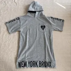 Lovetoxic グレー フード付き半袖パーカー Mサイズ