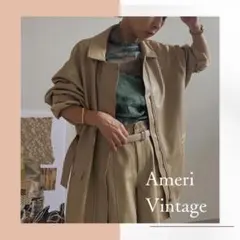 春ジャケットAMERI フェイクレザージャケット