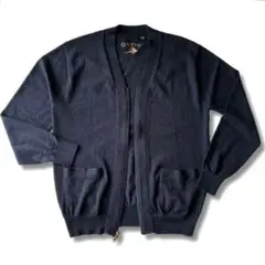 00年代 ORVIS 拉鍊海軍藍美利奴羊毛針織衫 L