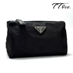 PRADA　プラダ　ポーチ　三角ロゴ　三角プレート　ナイロン　ブラック　黒