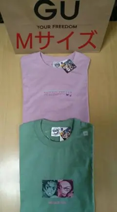 鬼滅の刃  ×  GU  コラボファッション  T シャツ  2 点