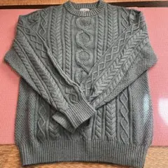 L.L.Bean グレー ケーブルニットセーター M TALL
