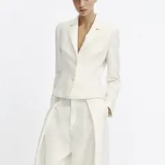 定価10990 ZARA レディース テーラードジャケット ホワイト - メルカリ
