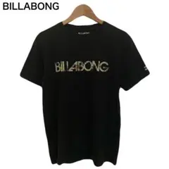 ビラボン　デカロゴ　プリント　半袖　ブラック　丸首　Tシャツ　コットン　S