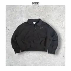 NIKE ナイキ 刺繍ロゴ 襟 ポロ 短丈 クロップド スウェット トレーナー