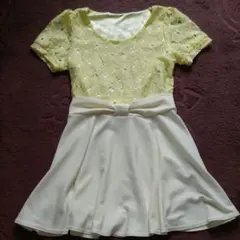 ☆ イエロー パフスリーブ ワンピース ☆　レディース　Ｍ