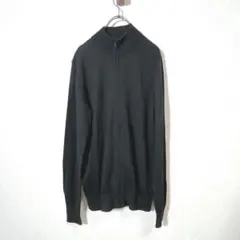 ユニクロ　エクストラファインメリノウールジップアップジャケット　黒　メンズ　L