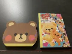 未使用　平成レトロ　当時物　ダイカットメモ帳　2冊セット　クマ