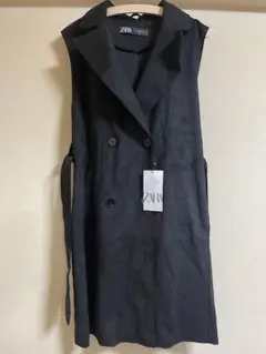 【新品未使用品】ZARA ノースリーブトレンチコート XS 黒