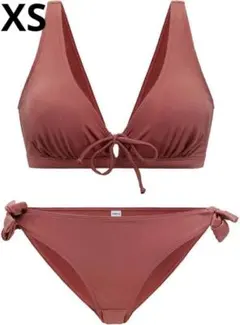レディース 水着 ビキニ 二点セット 体型カバー 着痩せ 胸パッド付 XS