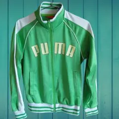 PUMA　トラックジャージ　トップス　グリーン　ロゴ入り