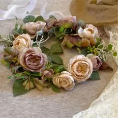 *:.。.森のバラと木の実の花冠:..。;・