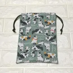 三毛猫さんと白黒猫さん♪ハンドメイド＊御朱印帳入れ☆巾着袋♪