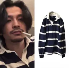 ・90s Ralph Lauren ボーダー ラガーシャツ 常田大希着用のサムネイル