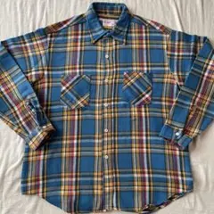 70's 森タグ FIVE BROTHER ネルシャツ ブルー チェック柄 XL - メルカリ