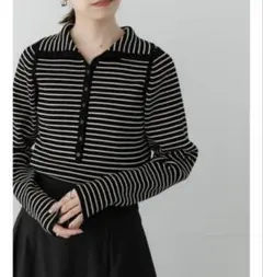 美品★アーバンリサーチ2WAYタートルリブニットBLK×IVO ¥12,100