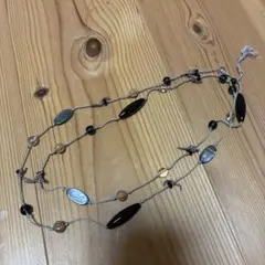 ハンドメイド　天然石ロングネックレス