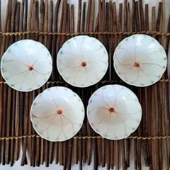 花模様　陶器　小鉢　小皿　5個セット　おすすめ品　美品