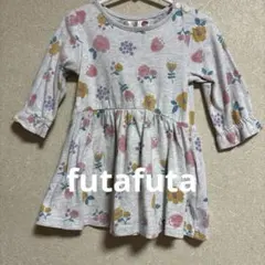 futafuta 花柄 長袖ワンピース 80cm グレーのサムネイル