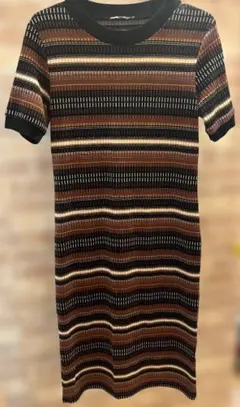 【ZARA】ストライプニットチュニック 半袖