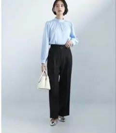 グリーンレーベルリラクシング　パウドレワイドパンツ　ブラック　44 XXL