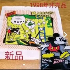 ミッキー ミッキーマウス 　ディズニー 90s　ハンカチ　新品　昭和レトロ　レア