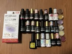 ジェルネイル22本 UVライト パウダー系セット
