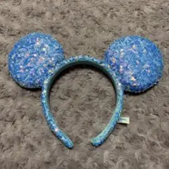 ディズニー カチューシャ ミッキー スパンコール 青 ブルー