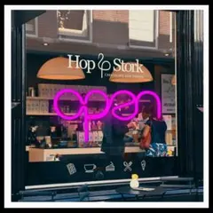 ピンクオープンネオンサイン OPEN電気広告ボートUSB接続 39.5cm店舗