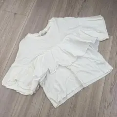 Bershka フリルスリーブ Tシャツ ホワイト M