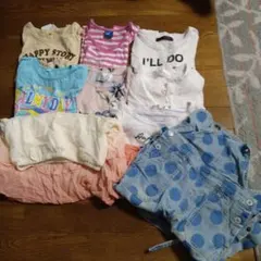 子供服9点セット（ストライプ・花柄等）