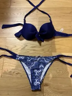 ネイビー ボウタイ付きブラ セパレートビキニ