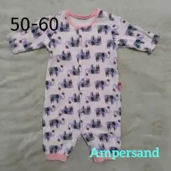 Ampersand 2wayオール 長袖 ロンパース ピンク 象 50 60のサムネイル