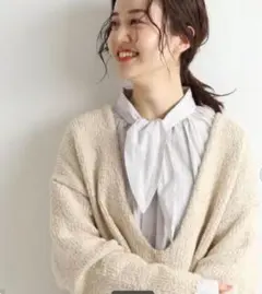 IENA ボウタイブラウス ストライプ 綿100% セレモニー 入学式 春