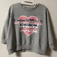 【150〜160cm】ハートロゴ ダメージ加工スウェット【Emma Muah】