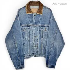 OLD GAP 襟レザー 90s vintage デニムブルゾンジャケット
