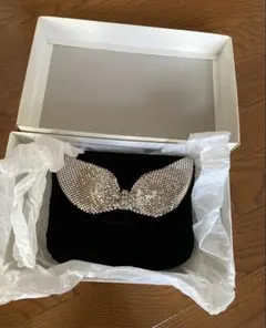 クランチバック パーティーバッグ ベロア シルバー リボン チェーン フォーマル