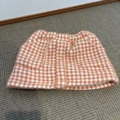 オレンジと白のギンガムチェックスカート