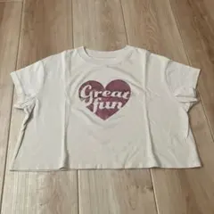 GU ジーユー ハートラメショート丈Tシャツ 130サイズのサムネイル