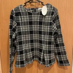 新品　Weaver チェック柄 長袖トップス ニット