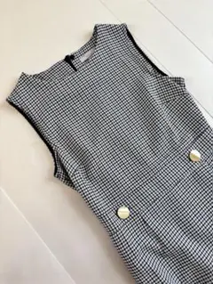 H&M ノースリーブチェック柄タイトワンピース