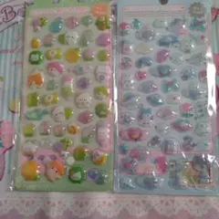 3Dプクプクしたステッカーシール2シートセットです。