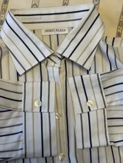 SHIRTS PLAZA ストライプ ビジネスシャツ L
