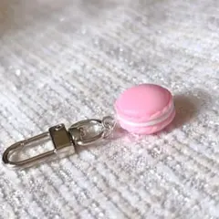 （一点物）ピンク 白 マカロン チャーム コレクトブック ストラップ