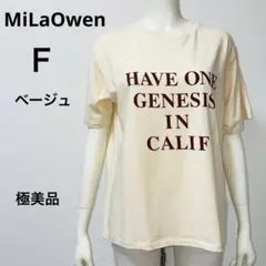 ミラオーウェン プリントTシャツ ベージュ フリー 極美品 MiLaOwenのサムネイル