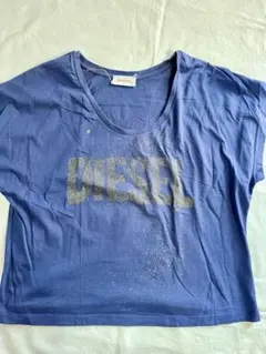 DIESEL ネイビー 半袖Tシャツ グリッター