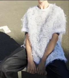 フリンジデザイン ホワイト Tシャツ 半袖のサムネイル