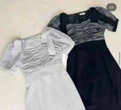 AnMILLE アンミール ドッキングギャザーリボンOP ワンピース