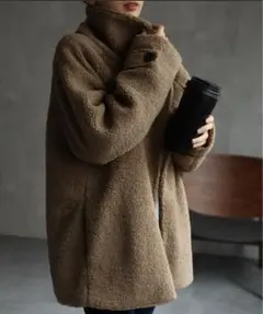 オーバーサイズブラウンボアジャケット