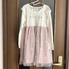 【即日発送】SKAPE 長袖 ワンピース 130cm 花柄 チュールのサムネイル